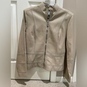 St. John Sport Leather Jacket.tan genuine lambs leather  Excellent condition
